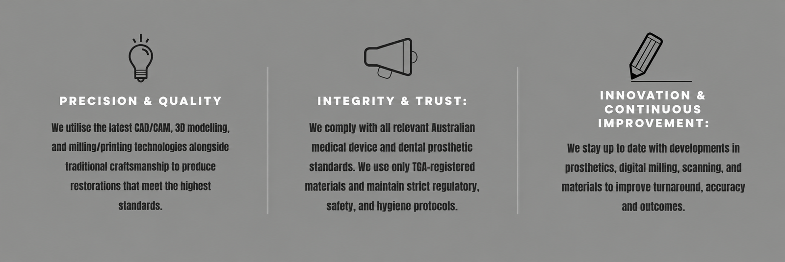 Precision Quality Integrity Trust Innovation and Continuous Improvement